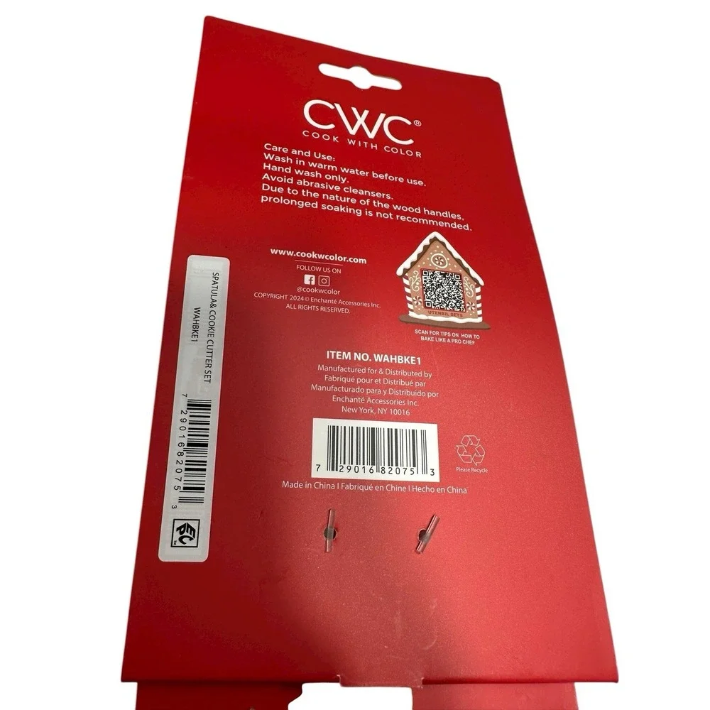 CWC‎ cook with color spatula & cookie cutter set christmas candy cane